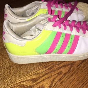 Neon Adidas Superstars